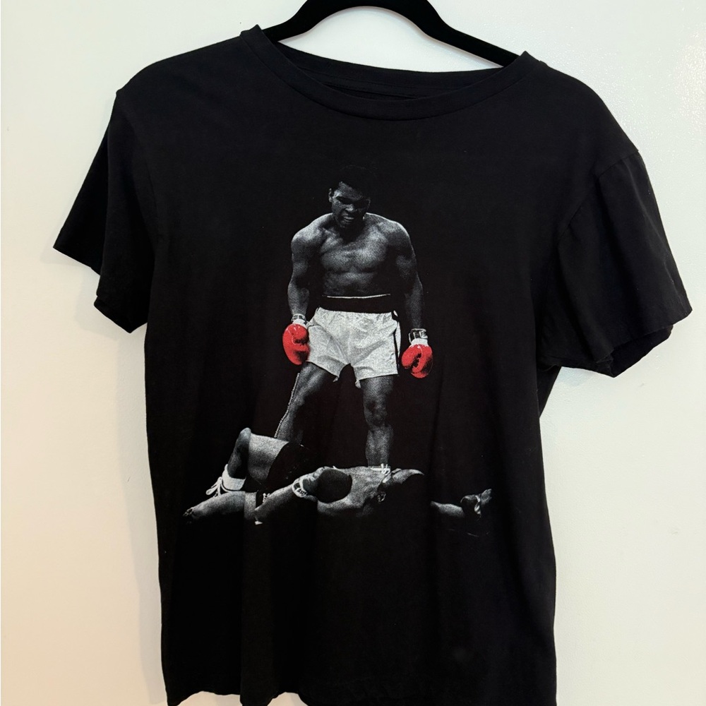 Muhammad Ali standing over a fallen Sonny Liston graphic tee